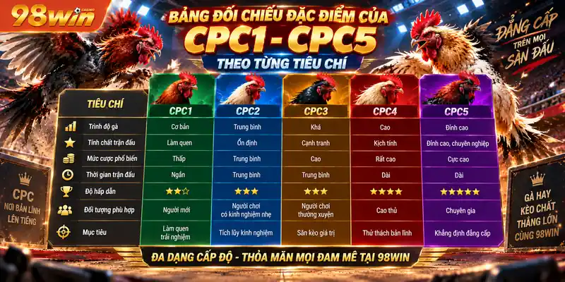 Bảng đối chiếu đặc điểm của CPC1-CPC5 theo từng tiêu chí
