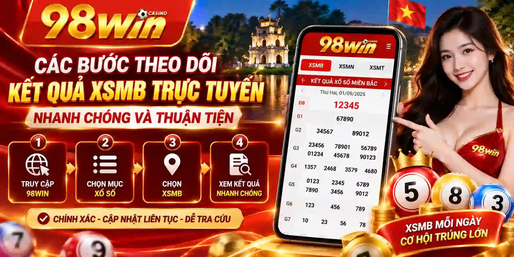 Các bước theo dõi kết quả XSMB trực tuyến nhanh chóng và thuận tiện.