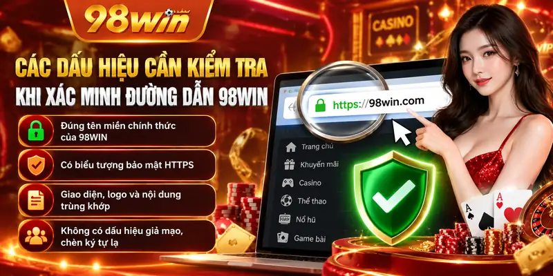 Các dấu hiệu cần kiểm tra khi xác minh đường dẫn 98WIN