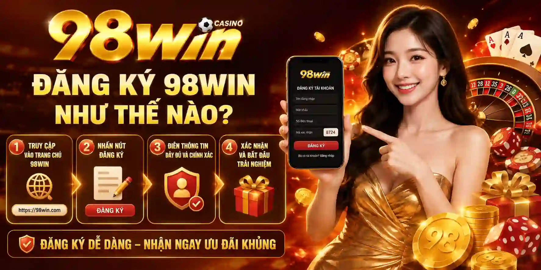 Đăng ký 98WIN như thế nào?