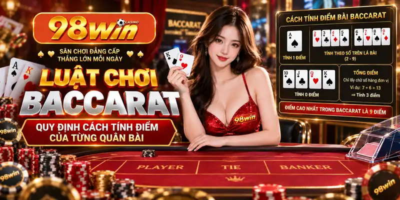 Luật chơi Baccarat quy định cách tính điểm của từng quân bài