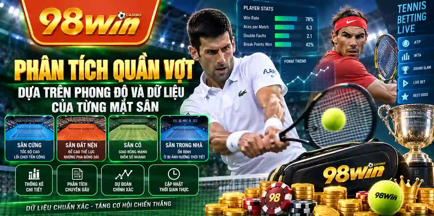Phân tích quần vợt dựa trên phong độ và dữ liệu của từng mặt sân.